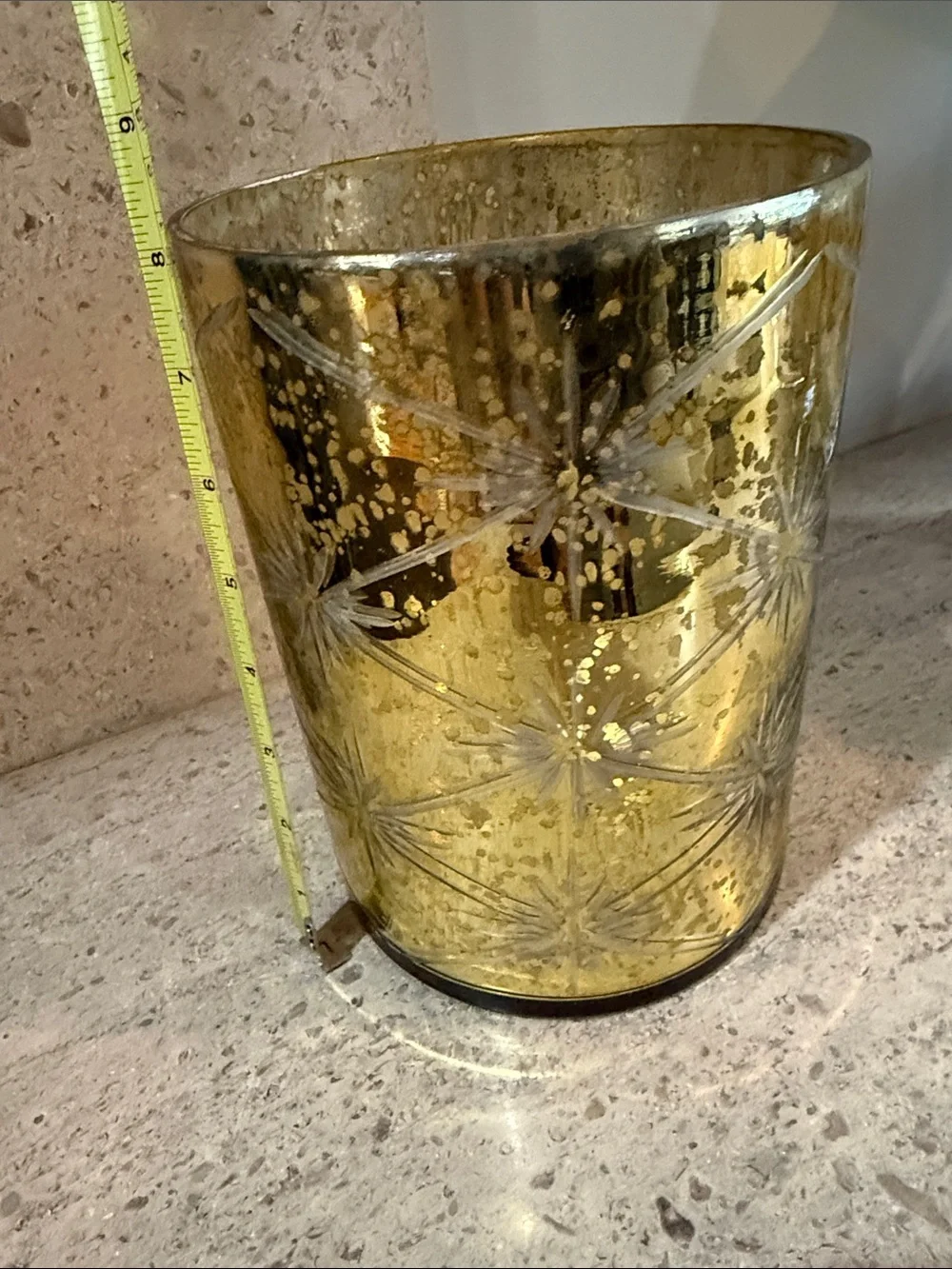 West Elm Elegant Gold Mercury Glass Candle Holder